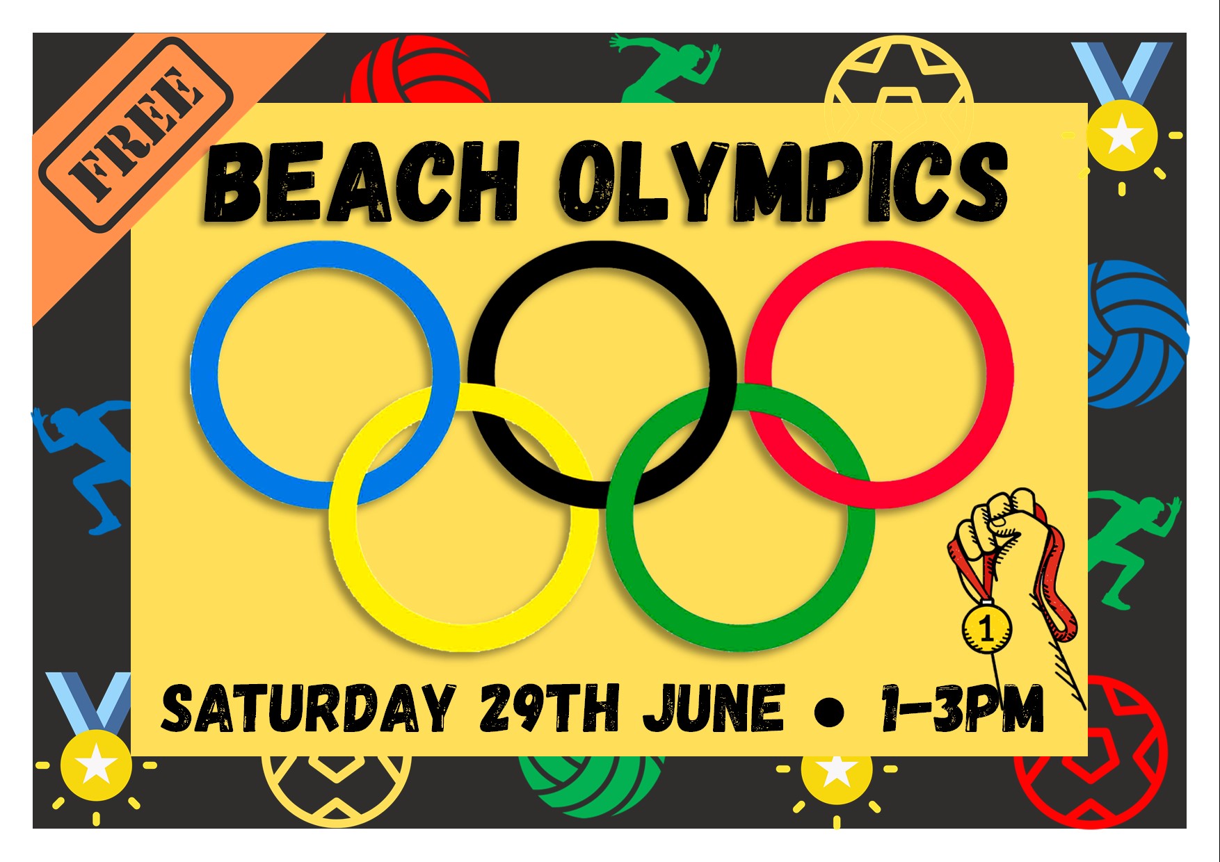 Beach Olympics (A6 Postcard 20