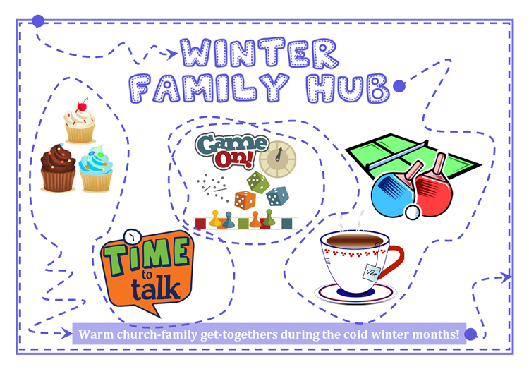 Winter Family Hub A6 postcard
